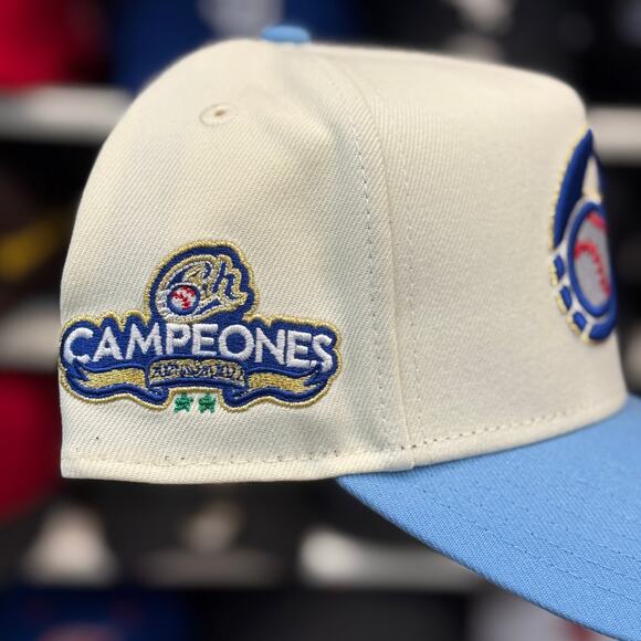 New Era Charros de Jalisco 'Campeones' A-Frame 9FORTY Snapback Ivory/Baby Blue - Picture 3 of 4